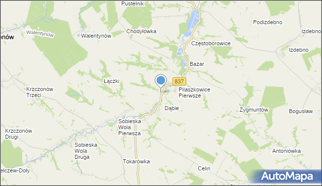 mapa Pilaszkowice Drugie, Pilaszkowice Drugie na mapie Targeo